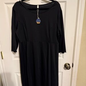 Pinkblush Black Sheath Dress with 3/4 Sleeves
